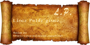 Lincz Pelágiusz névjegykártya